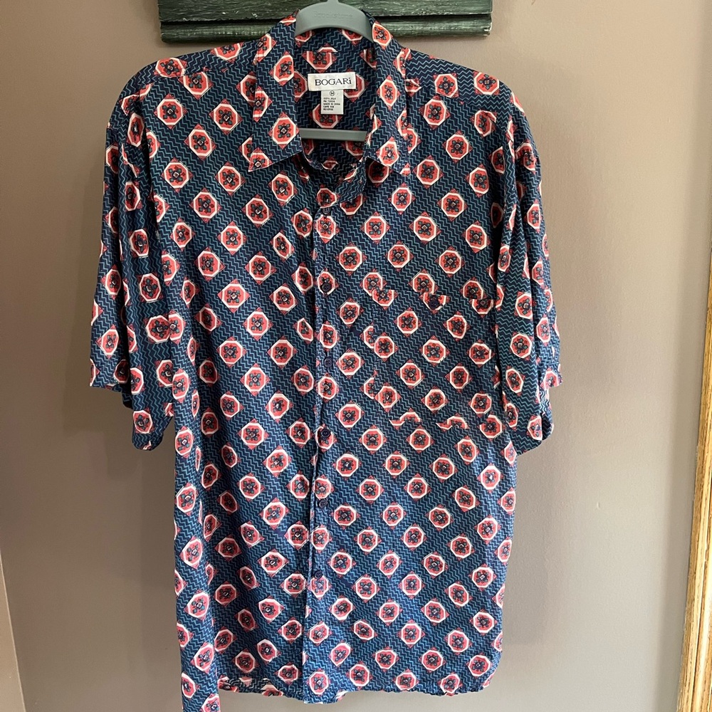 Vintage Bogari Men's Silk Shirt Size M